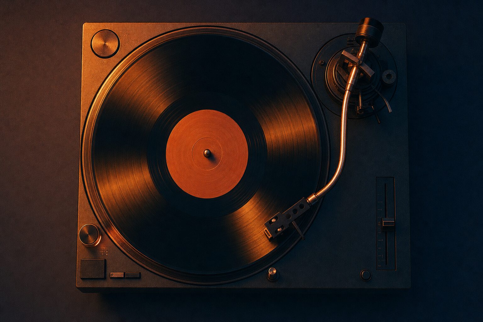 Vinyl record spinning